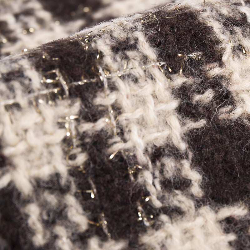 Telas metálicas del tweed del oro de la fibra química del cepillo de Vichy para las capas