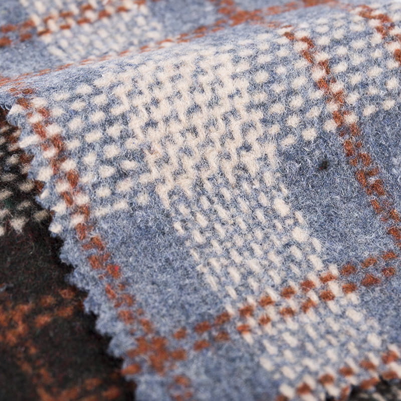Tela de tweed de lana de estilo de moda a cuadros de líneas punteadas para invierno 3497