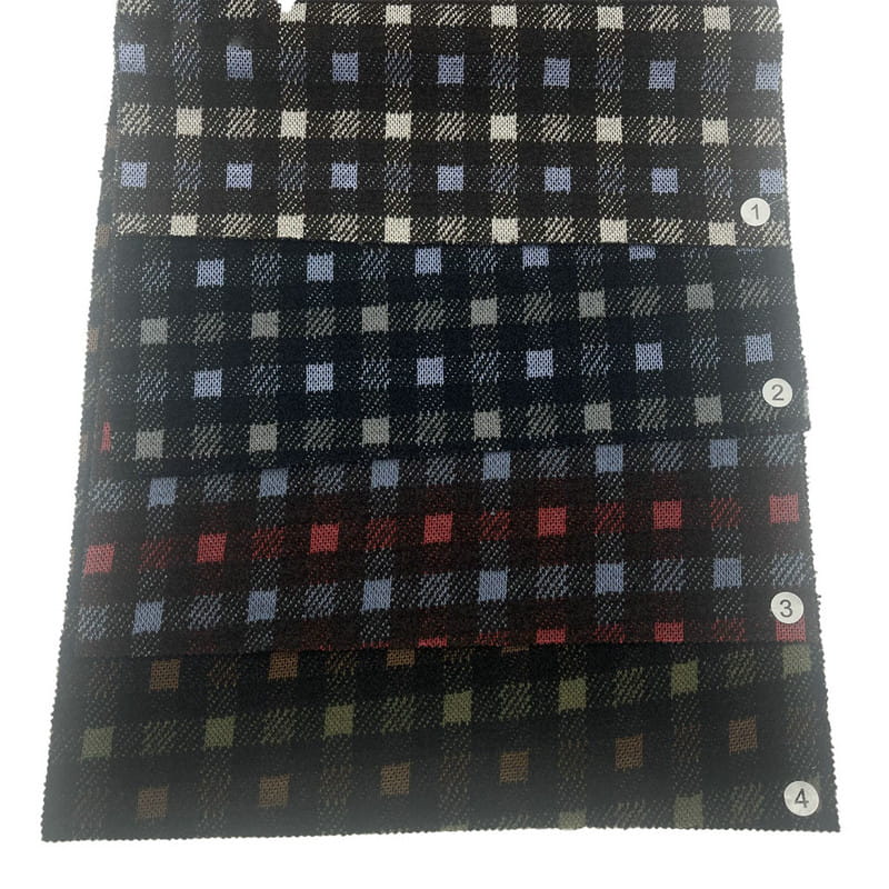 Compruebe las telas jacquard de punto de poliéster de sarga para abrigos 240239