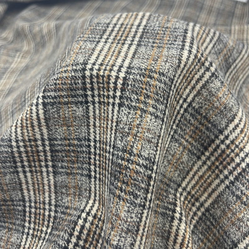 Telas tejidas metálicas marrones a cuadros de pata de gallo para adaptarse a 250515