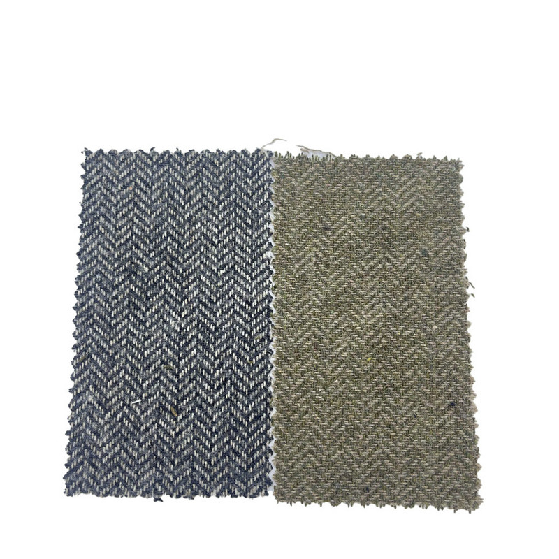 Telas De Tweed De Espiga Verde Gris Para Pantalones 3531
