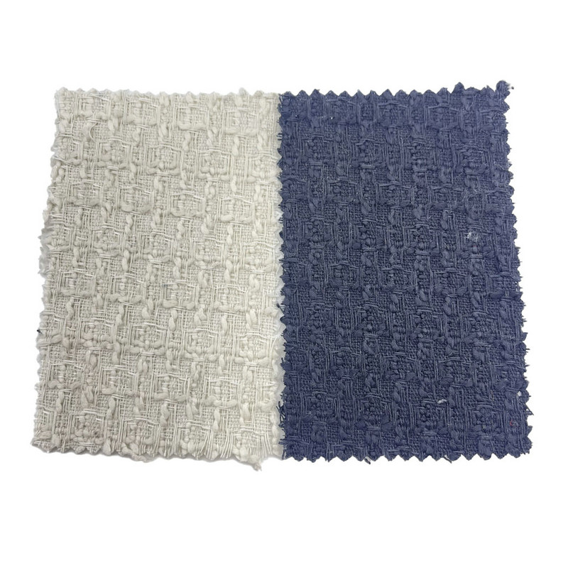 Telas de tweed de lana a cuadros en blanco y negro en relieve para abrigos 3786