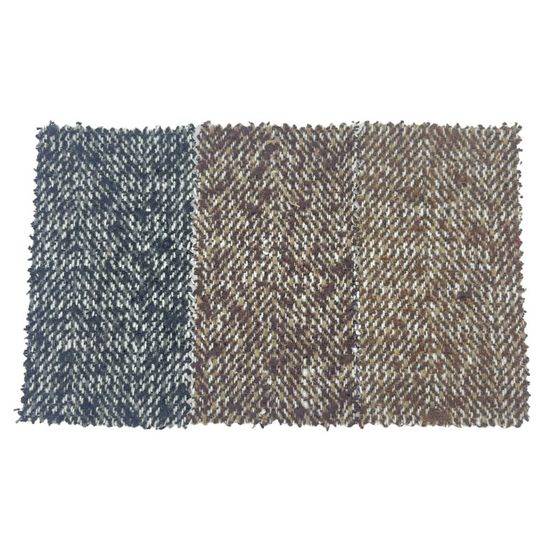 Telas de Tweed de lana marrón gruesas en espiga de cepillo para tapicería 3787