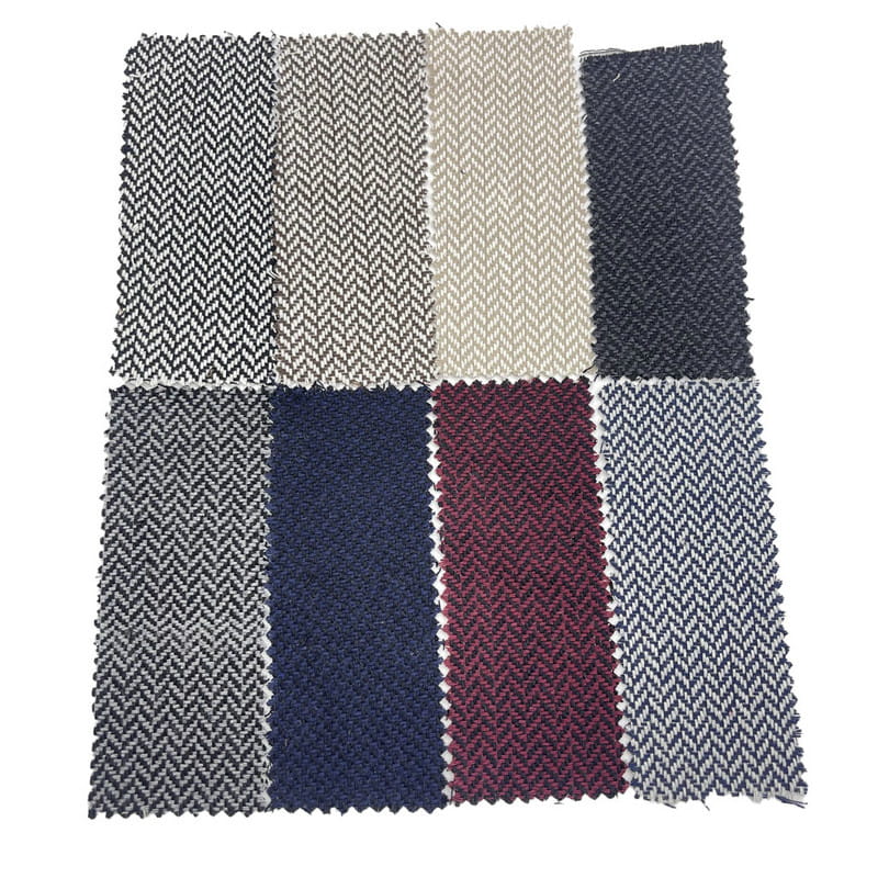 Telas de tweed tejidas jacquard en relieve en forma de espiga azul oscuro para chaquetas 3947